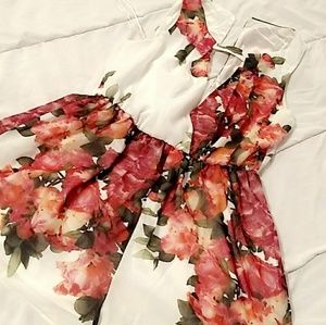 Floral white romper